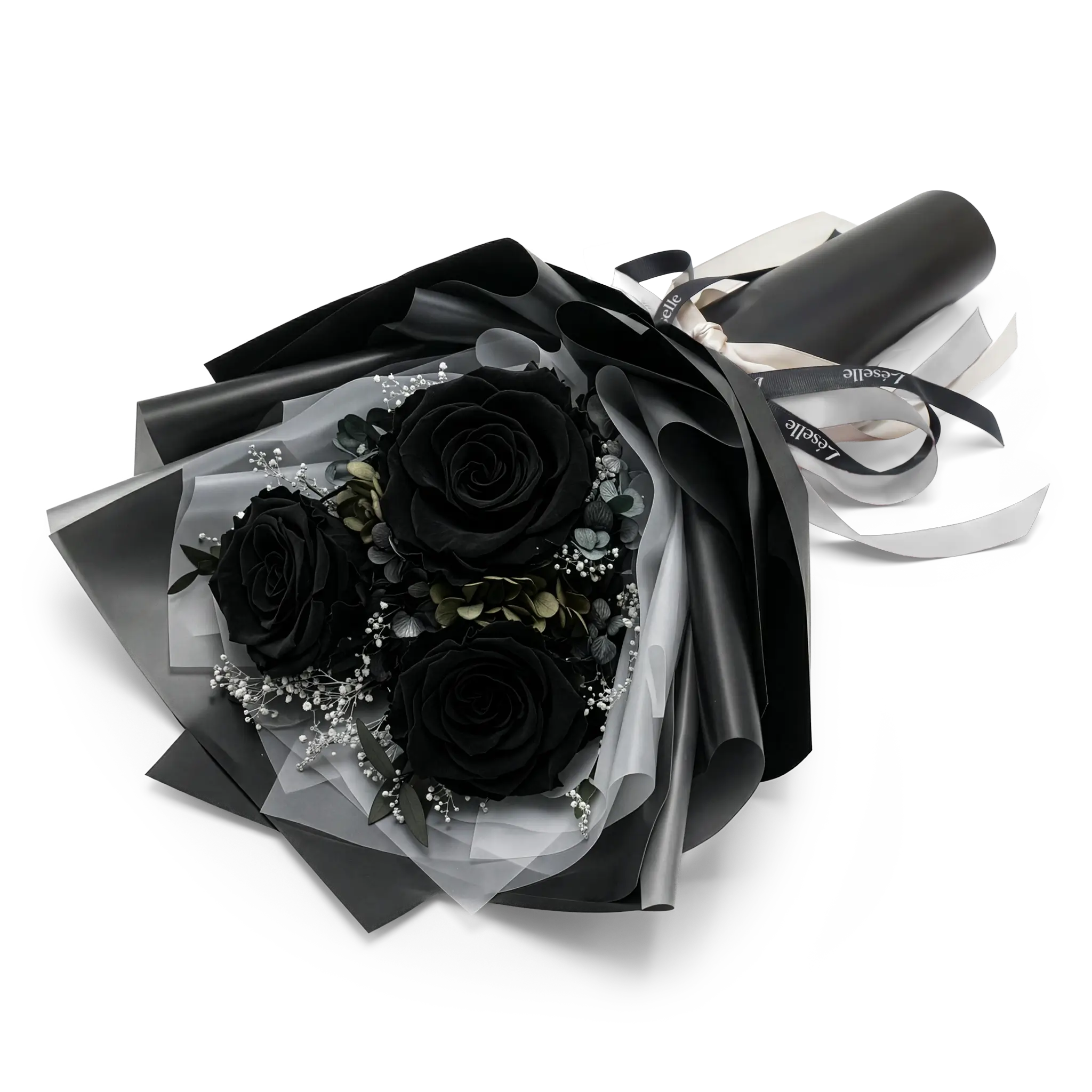 Preserved Flower Bouquet - Classic Black Roses