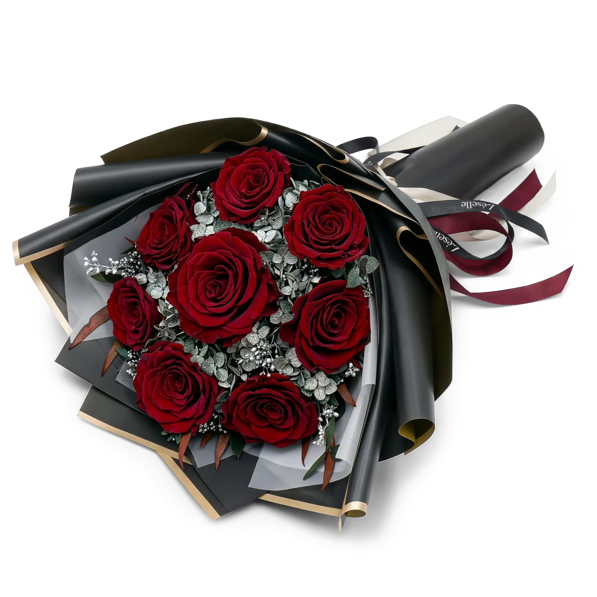 Obsidian Crimson Preserved Rose Bouquet