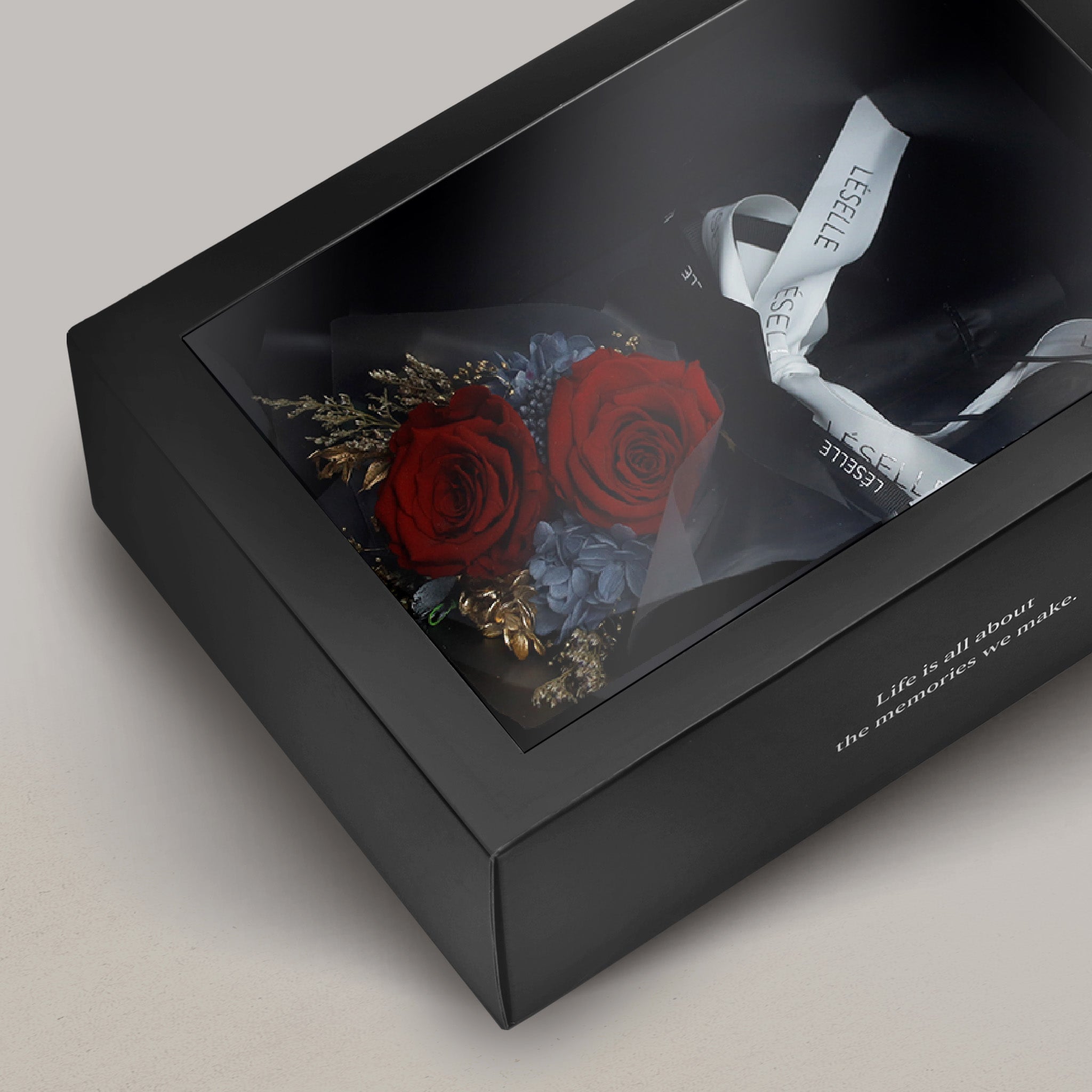 Alluring Red Duo Preserved Rose Bouquet