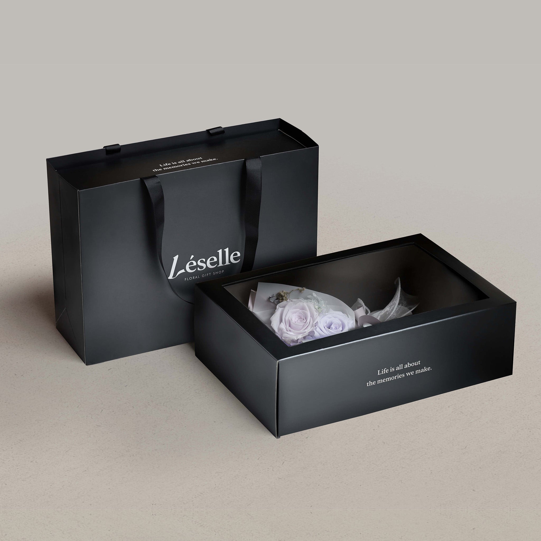 Elegant Lilac Duo Preserved Rose Bouquet