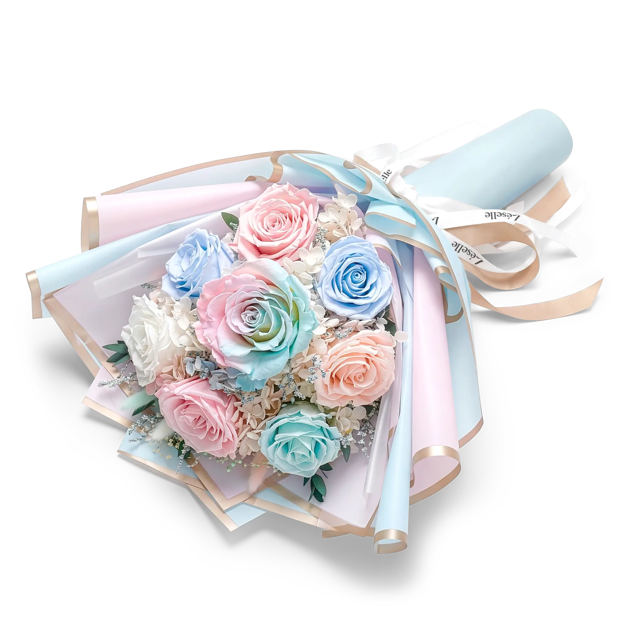 Ethereal Pastel Preserved Rose Bouquet