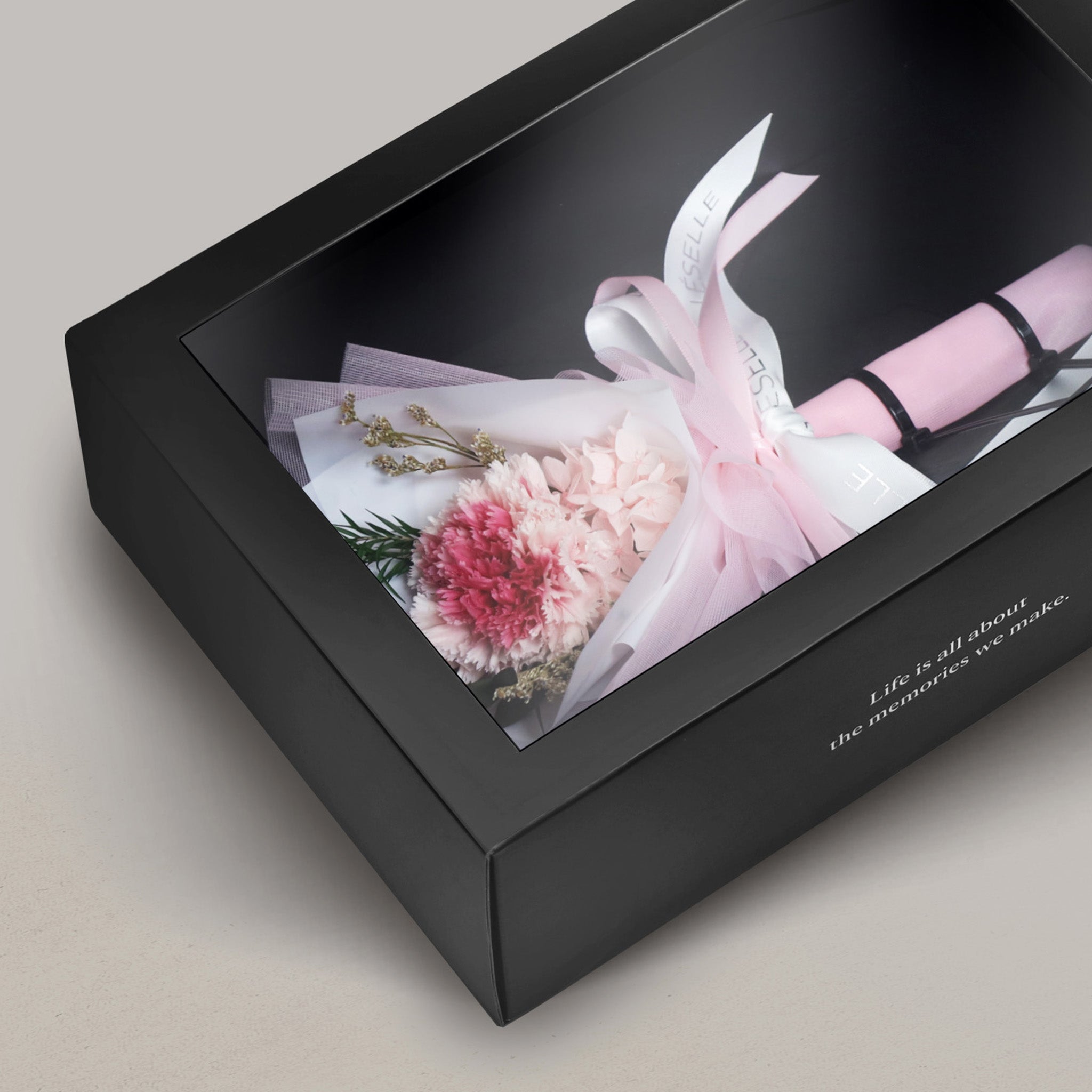 Soft Pink Single Preserved Carnation Bouquet