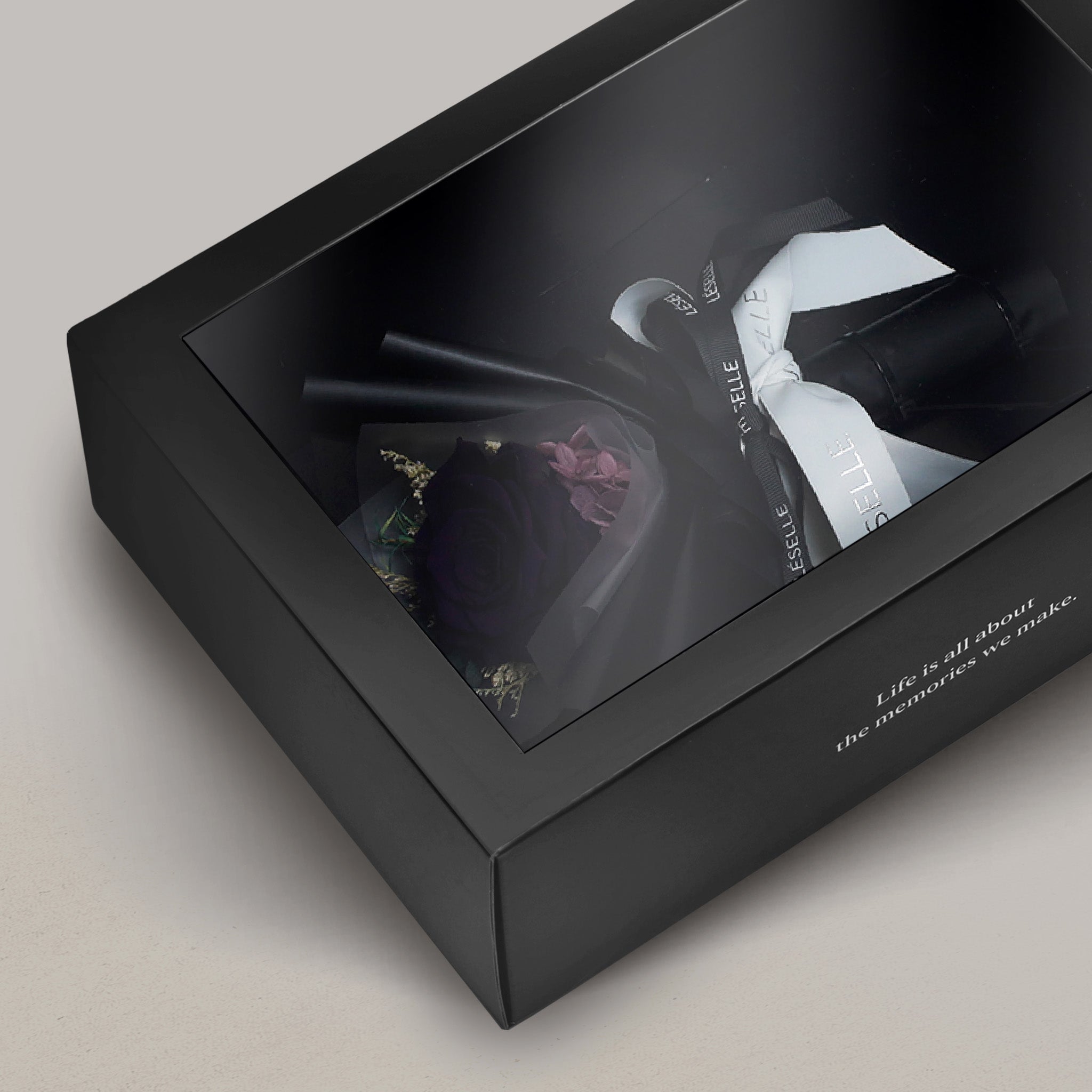 Enigmatic Deep Purple Single Preserved Rose Bouquet