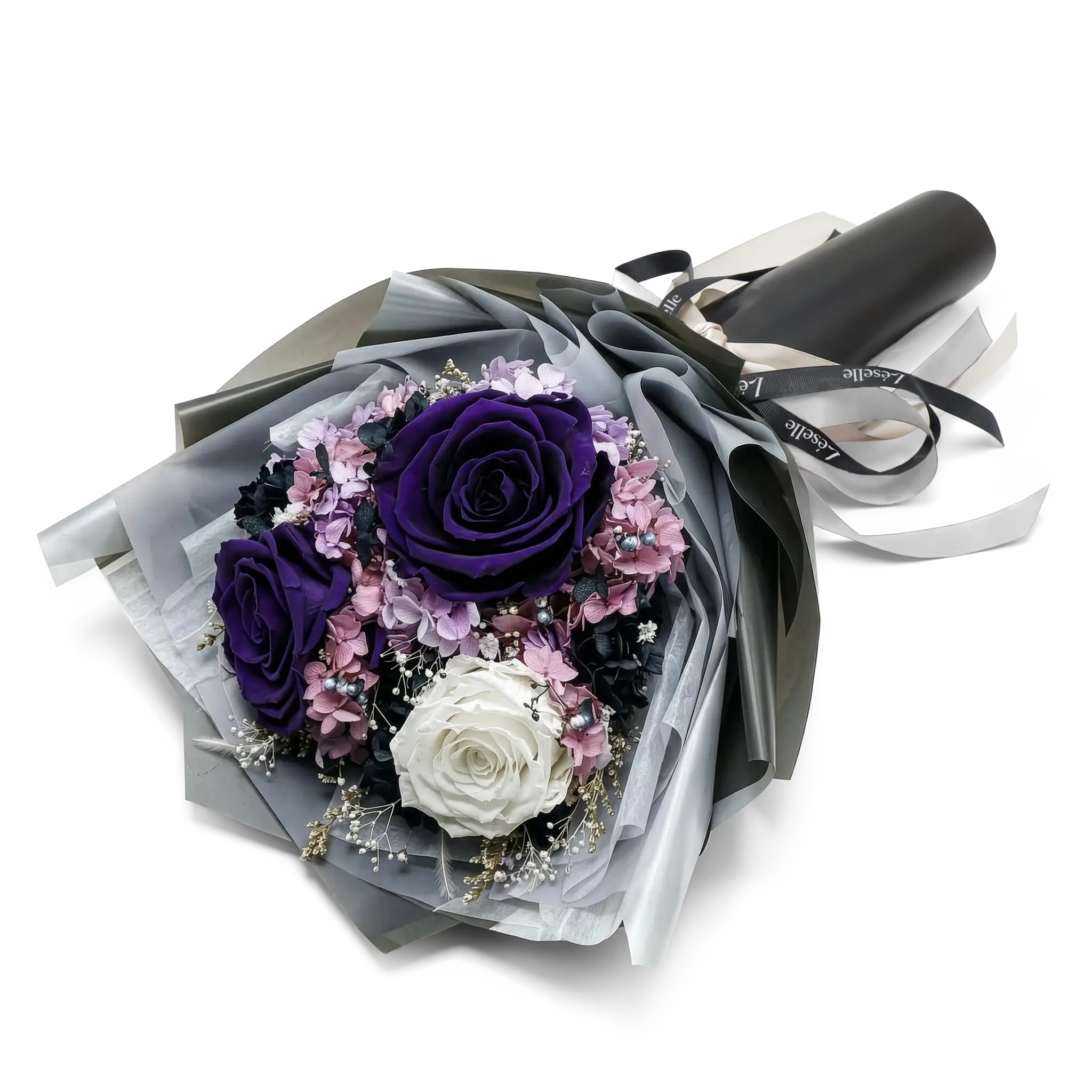 Enchanting Deep Purple Preserved Rose Bouquet