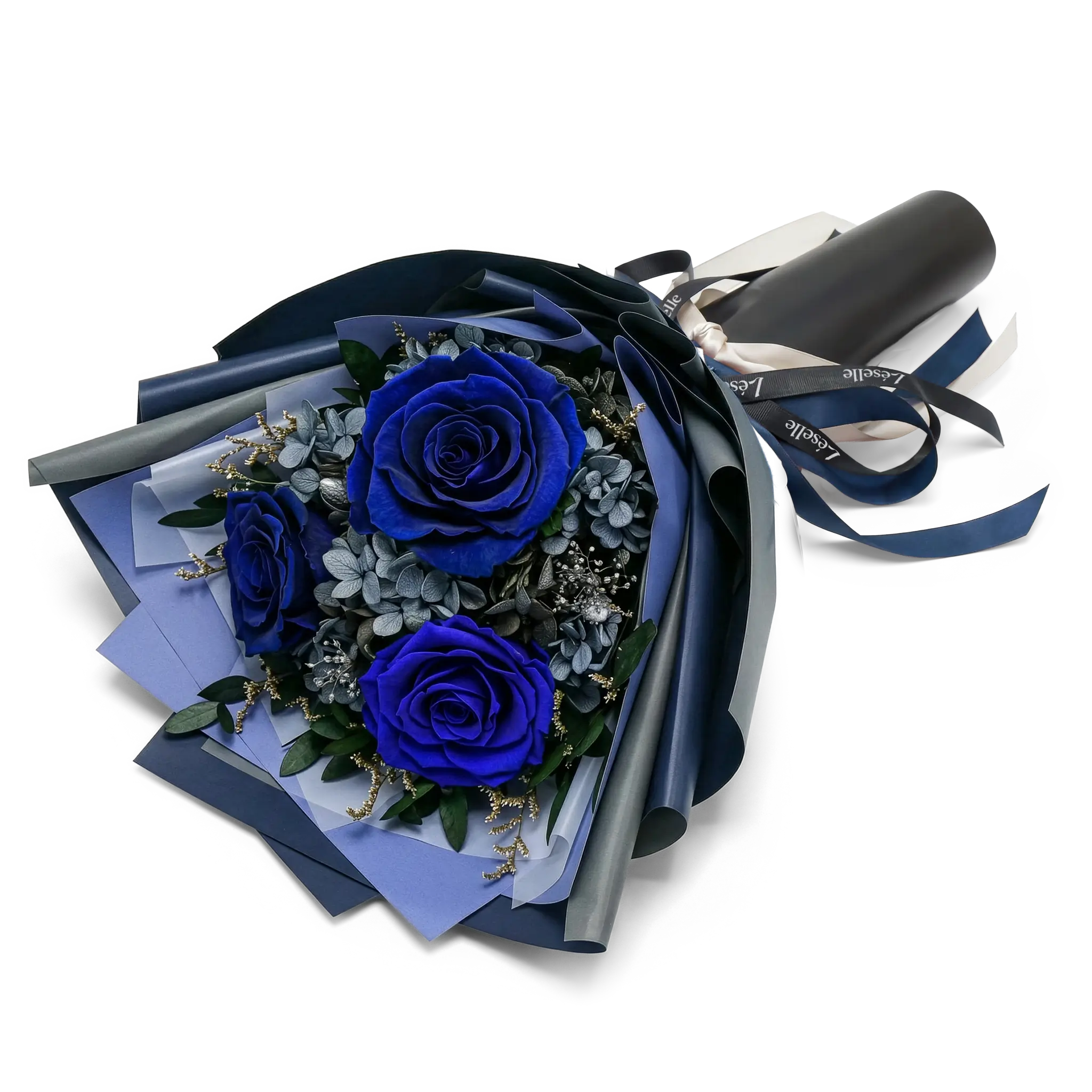 Midnight Blue Preserved Rose Bouquet