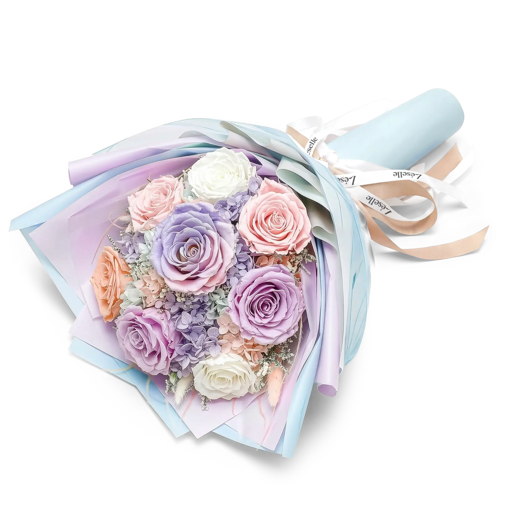 Dreamy Pastel Preserved Rose Bouquet