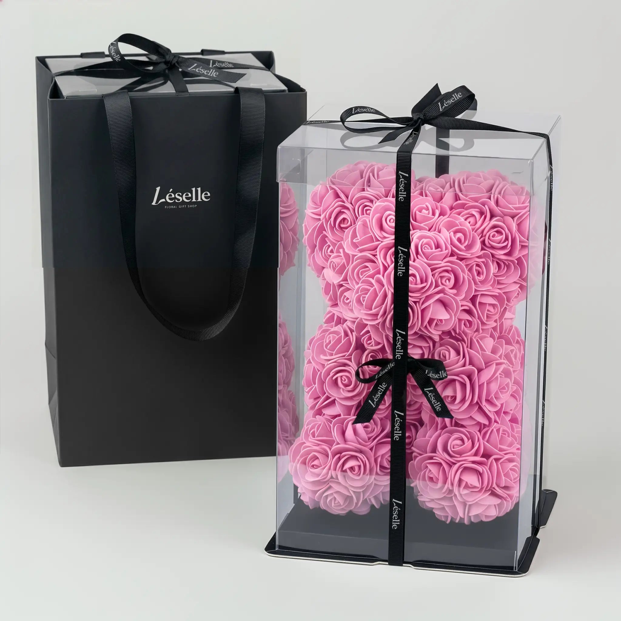 Mini Handmade Rose Bear - Pink