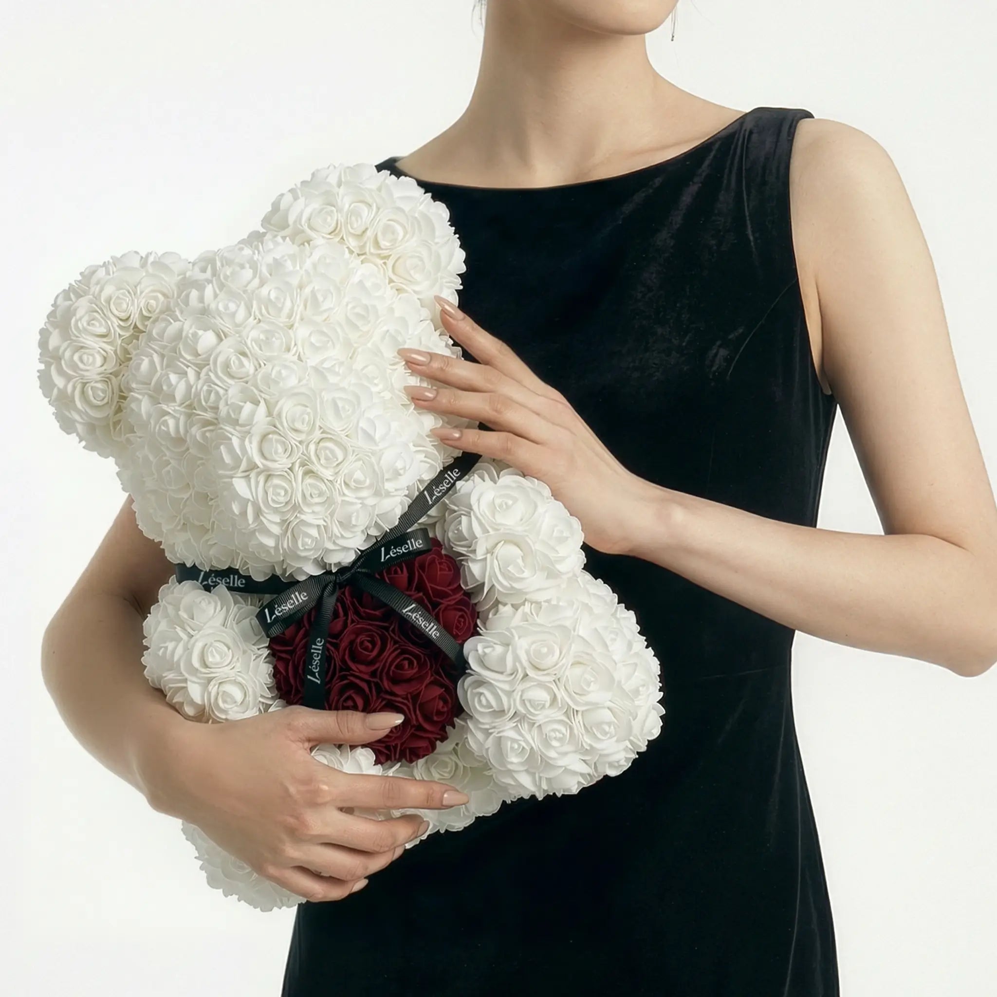 Eternal Rose Bear - Pearl White Edition
